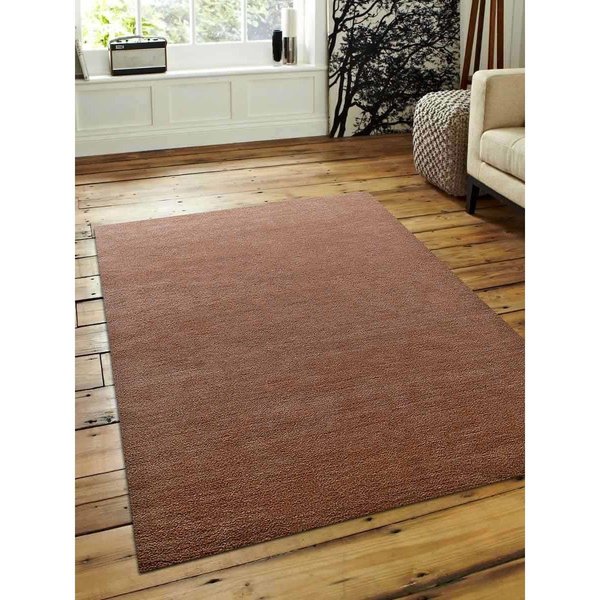 Glitzy Rugs 5 x 8 ft. Hand Knotted Gabbeh Wool Solid Rectangle Area RugCamel UBSL00111L0005A9